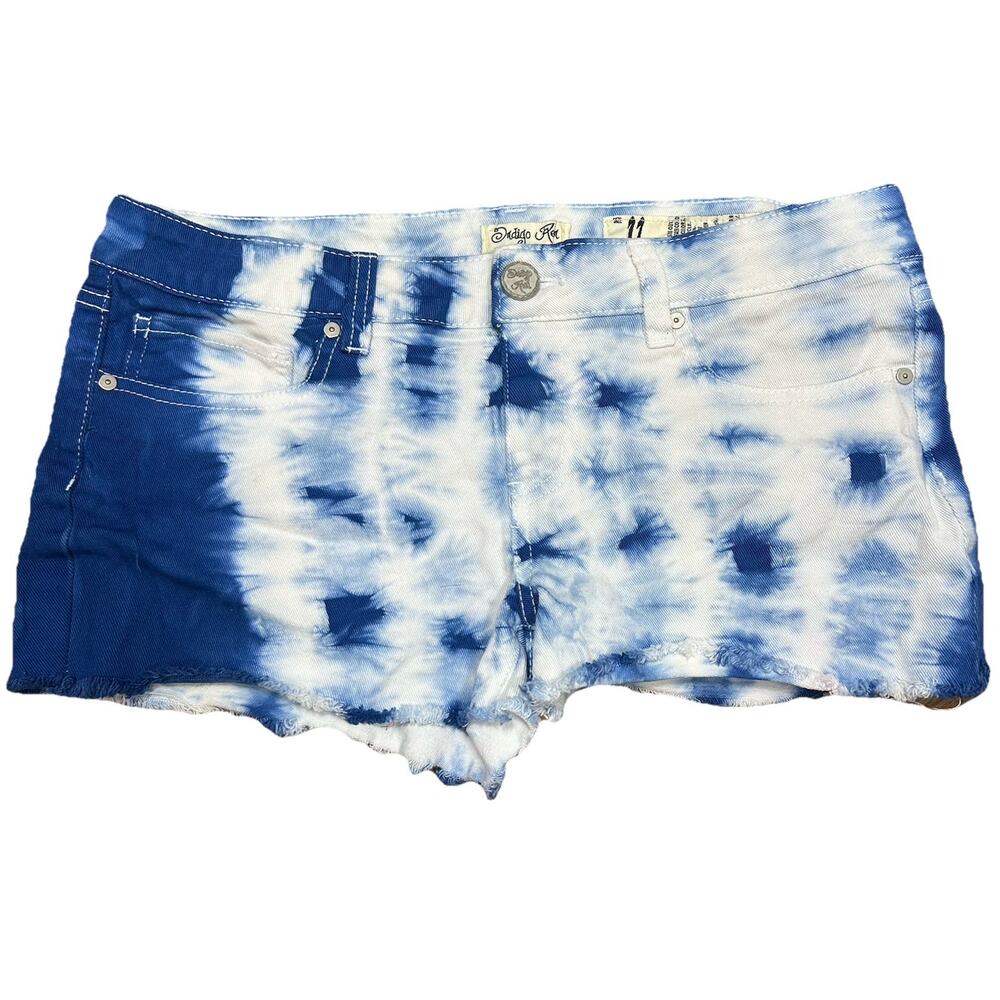 Vintage Y2K BUNDLE Tie Dye Micro Jean Mini Denim Shorts Size 11 Low Rise - Picture 2 of 14
